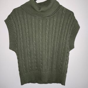 AVARA Olive Green Cable Knit Sweater